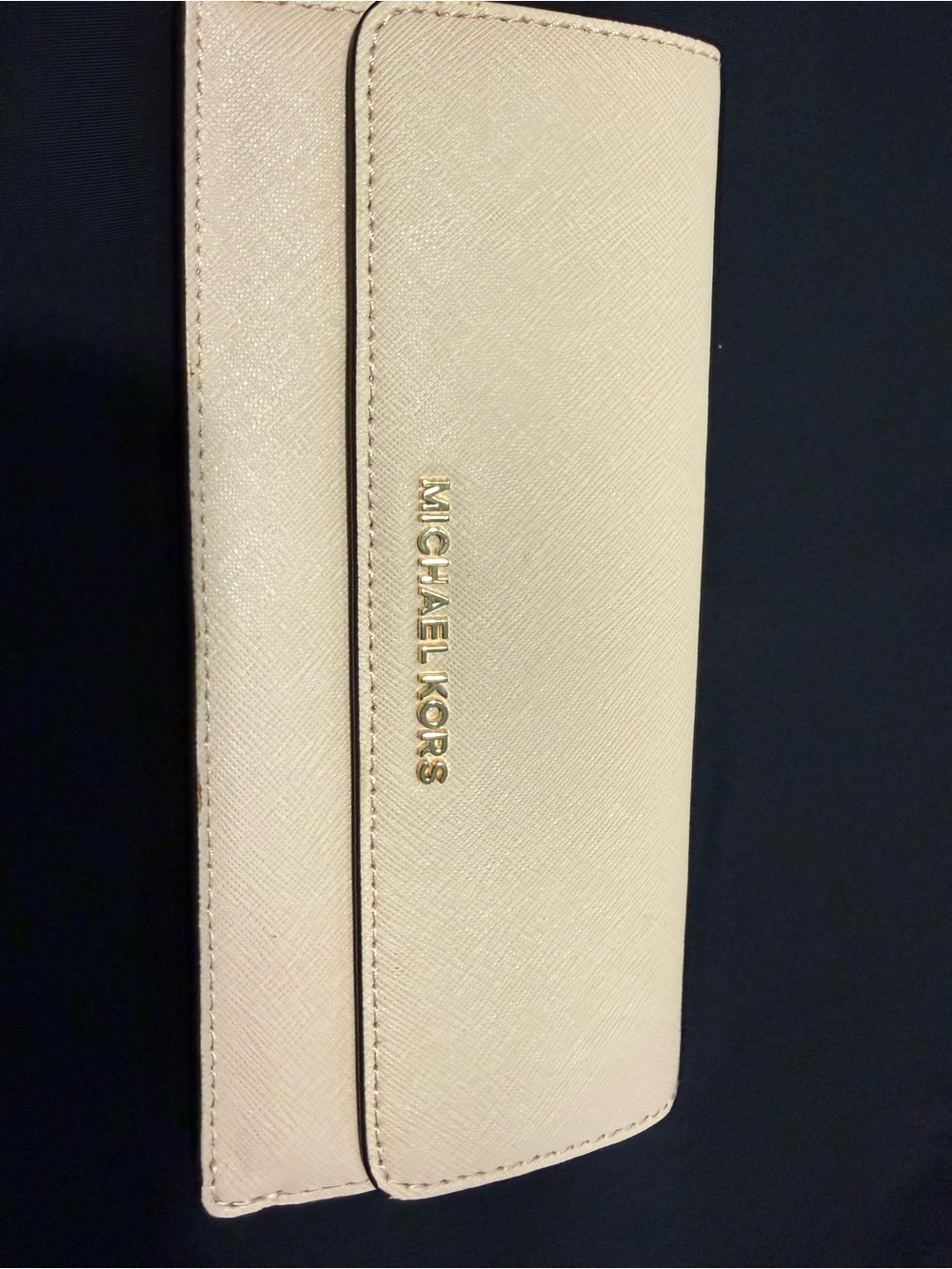 Michael Kors Blush Saffiano Leather Continental Wallet with Gold Logo